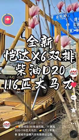 全新愷達(dá)X6柴油雙排，德威D20-116匹大馬力。